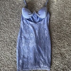 Lace floral mini dress with underwire bra attached